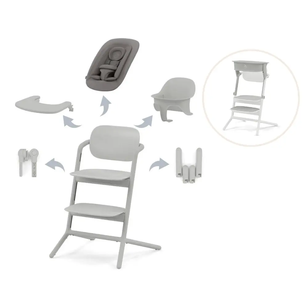 product-Lemo højstol 4i1 inkl. læringstårn - Suede grey | Suede grey