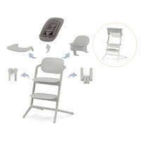 Lemo højstol 4i1 inkl. læringstårn - Suede grey | Suede grey