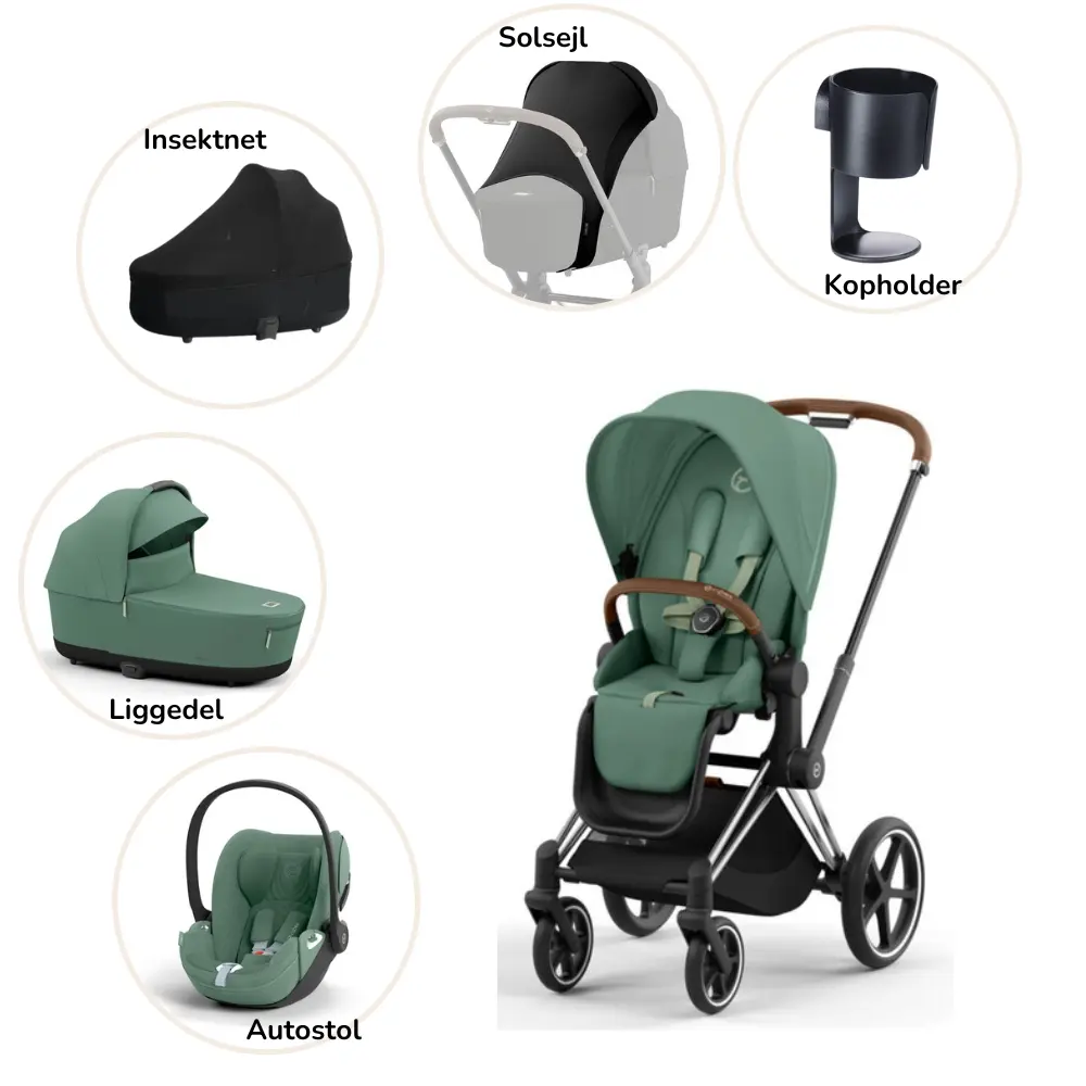 Priam pakke - leaf green/chrome brown PLUS