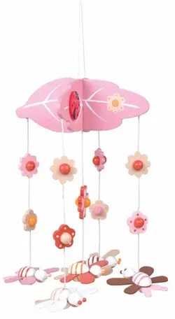 Magni | Uro i træ med bier og blomster, lyserød