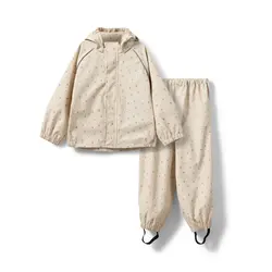 Sofie Schnoor Regntøj - PU - Varask - Sand m. Blomster