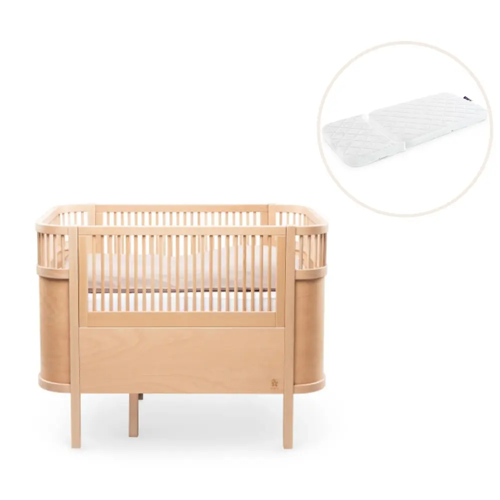 Baby & Jr. seng - Wooden edition med madras