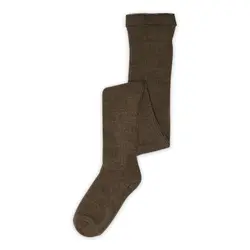 MP Strømpebukser - Uld - Rib - Brown Melange