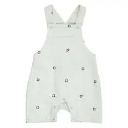 Seersucker Stribede Overalls - Tofu/ Ocean/ Mineral red - 86