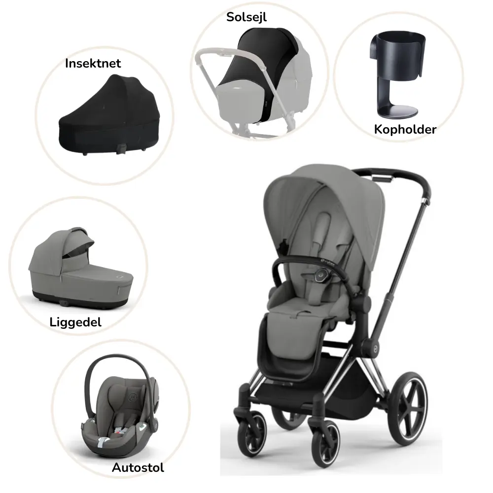 Priam pakke - mirage grey/chrome black