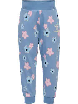 Hummel Sweatpants - hmlRinna - Faded Denim m. Blomster