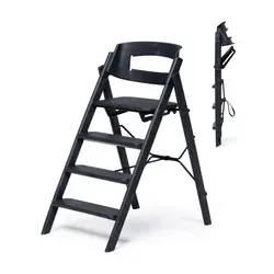 Klapp højstol foldbar genbrugsplast inkl. bøjle og bakke - sort