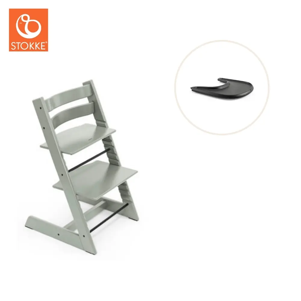 product-Højstol inkl. tray - glacier green/sort
