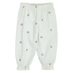 Seersucker Stribede Bukser - Tofu/ Ocean/ Mineral red - 80