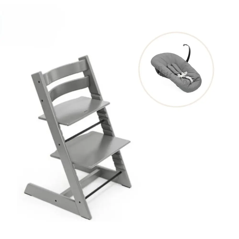 product-Højstol bøg inkl. newborn sæt - Storm grey