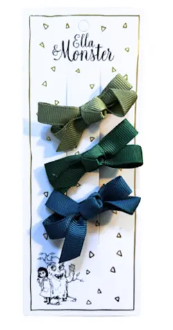 Hårspænde Sæt - Grønne Sløjfer