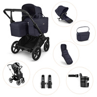 Bugaboo Donkey 6 Kombivogn Inkl. Søskendesæde, Organizer, Kørepose, Kopholder, Højdeadapter Og Regnslag - Deep Indigo