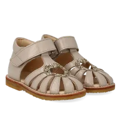 Angulus Sandal Sand Med Glitterhjerte Og Velcro - Str. 22