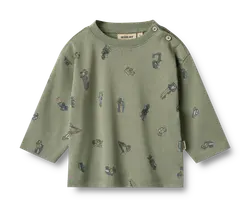 Malthe T-shirt Langærmet - Dusty green cars - 3 MDR.