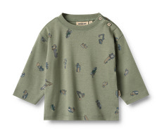 Malthe T-shirt Langærmet - Dusty green cars