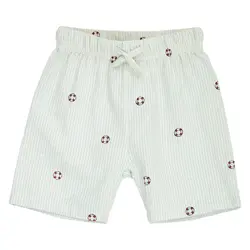 Seersucker Stribede Shorts - Tofu/ Ocean/ Mineral red - 92