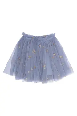 The New Siblings Tylskørt Blå Med Sløjfer - Str. 2y 92cm