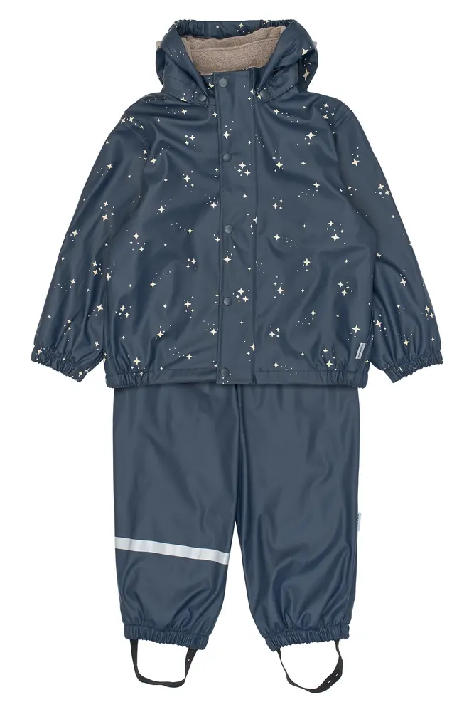Mikk-Line PU Regnsæt M. Fleece Og Seler - Star Sky AOP - 86