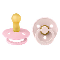 BIBS Sut 2 pk Latex Str 2 - Petal Babypink