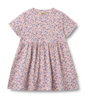 Anna Jersey Kjole - Pink Blue Flowers