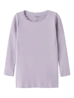 Kab langærmet top - Lavender Gray - 116