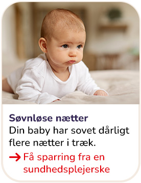 Baby efter en urolig nat – få rådgivning fra en online sundhedsplejerske hos Falck.