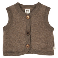 Müsli Vest i Merinould Fleece - Walnut Melange 