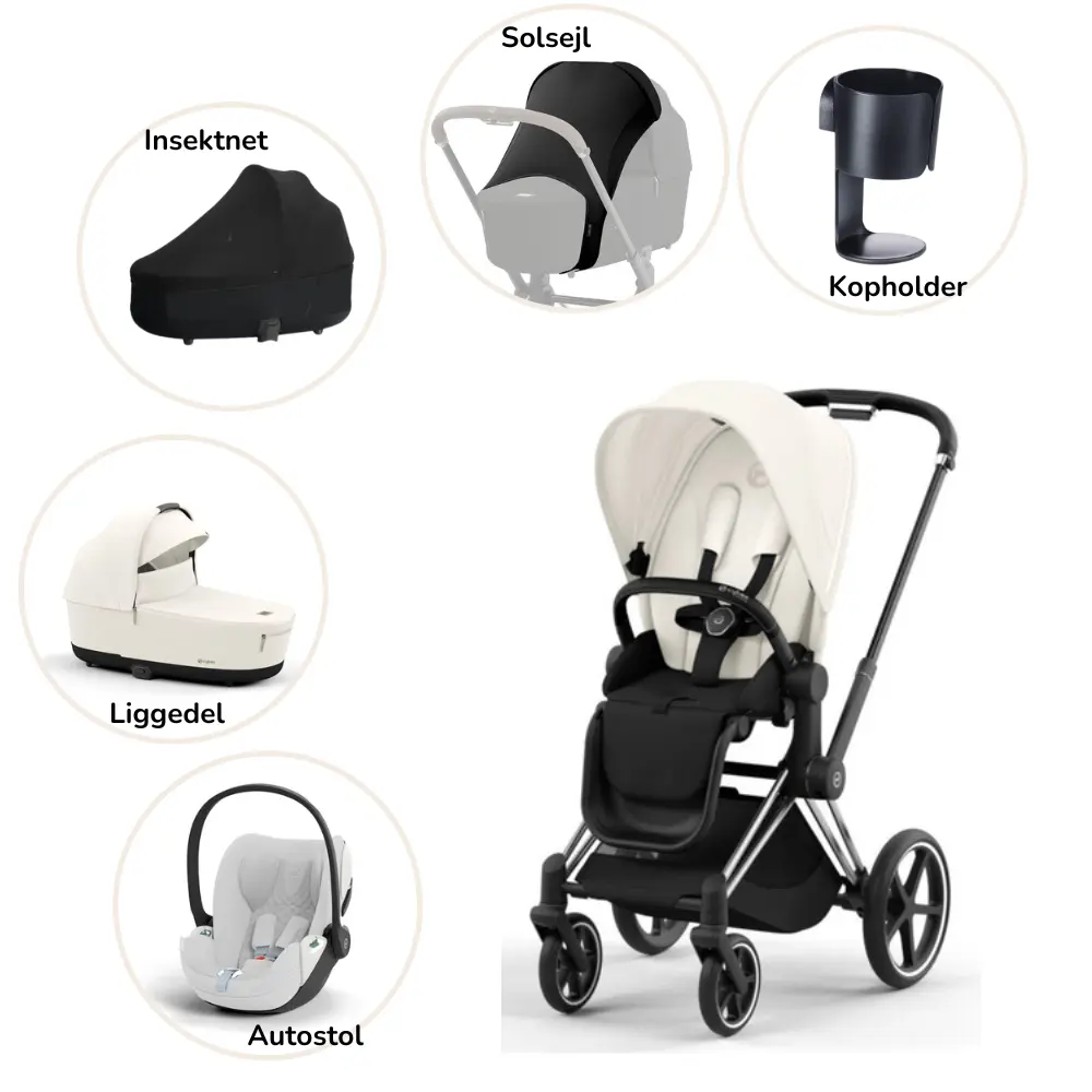 Priam pakke - off white/chrome black PLUS