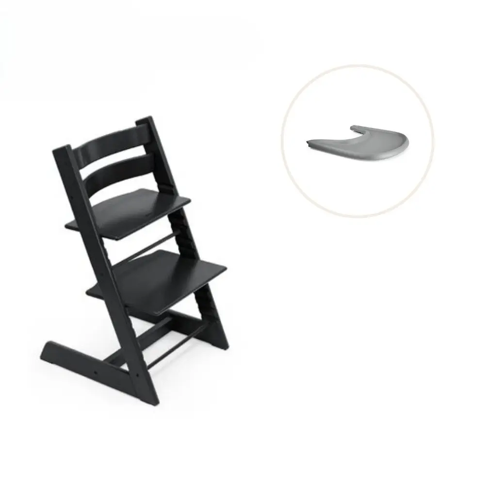 product-Højstol inkl. tray - sort/grå