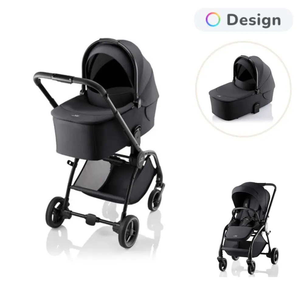 Britax Römer Rio Style Klapvogn Med Liggedel - Carbon Black
