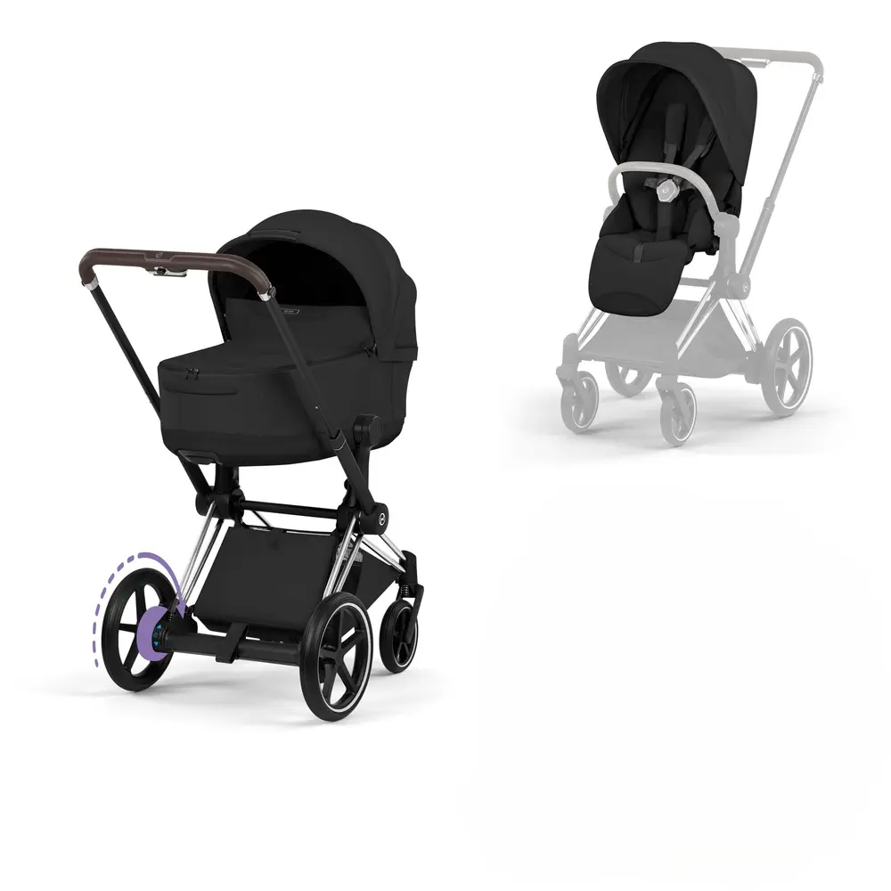 Cybex e-Priam Kombivogn Style Sepia Black/Chrome Brown