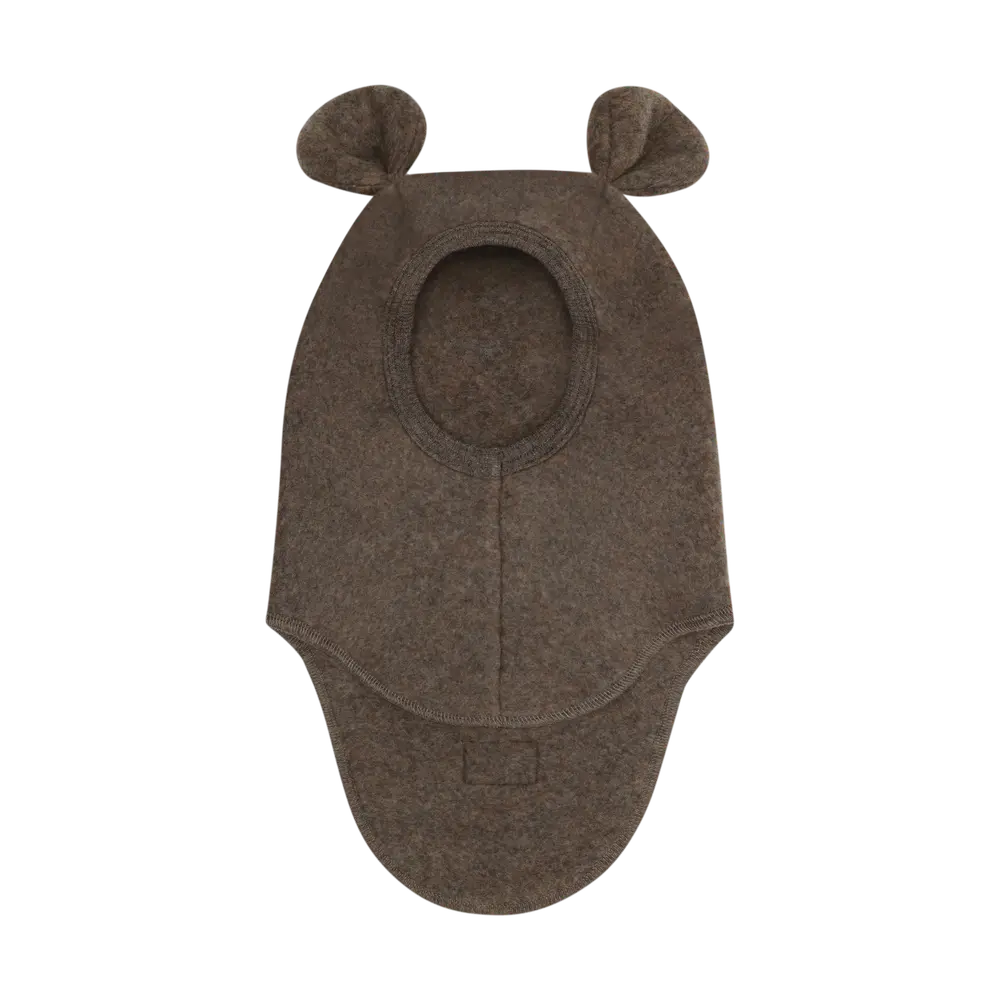 Huttelihut Uld Fleece Elefanthue M. Øre - Brown Melange - 50