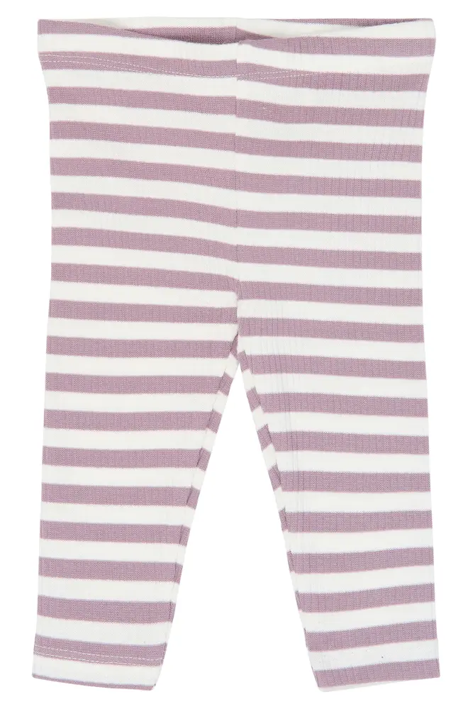 The New Siblings Fro Rib Leggings - Elderberry-Gardenia Striped TN - 80