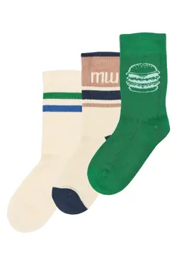 Minipop Strømper - Rib - Bambus - 3-pak - Fern Green