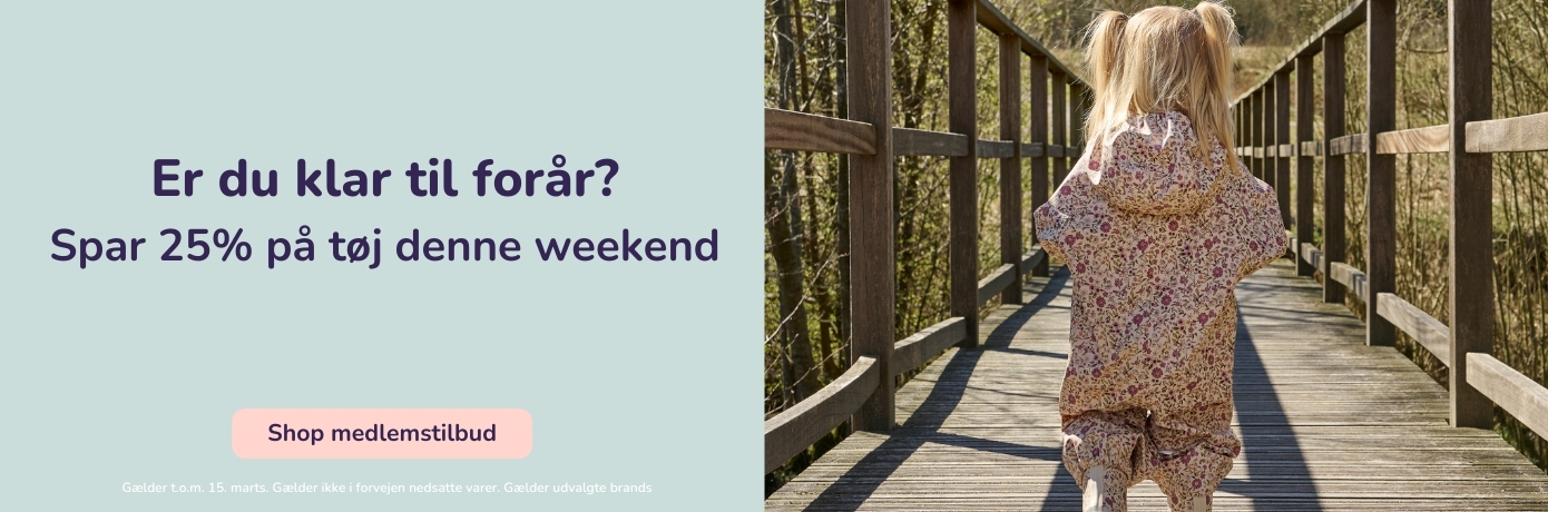 Spar 25% på tøj denne weekend. Medlemspris