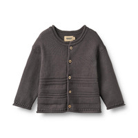 Wheat Gunnar Strik Cardigan - Dark Charcoal