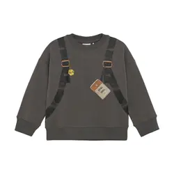 Minymo Sweatshirt - Dark Gull Grey m. Print