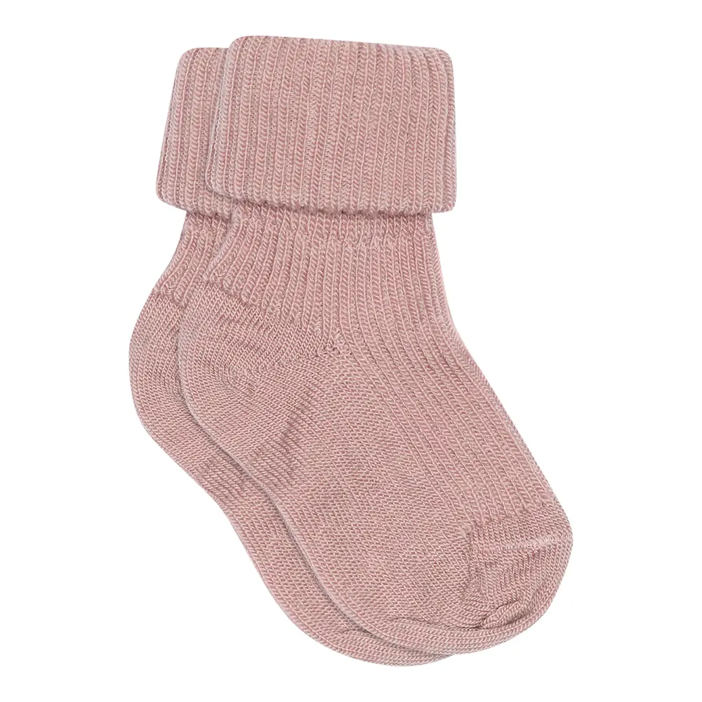 product-Uld Ankelstrømpe I Rib - Wood Rose - 15/16