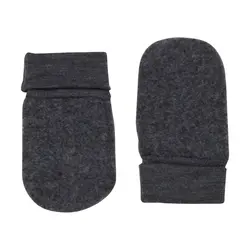 Fixoni Børne Vanter i merinould - Dark Grey Melange - 62/68