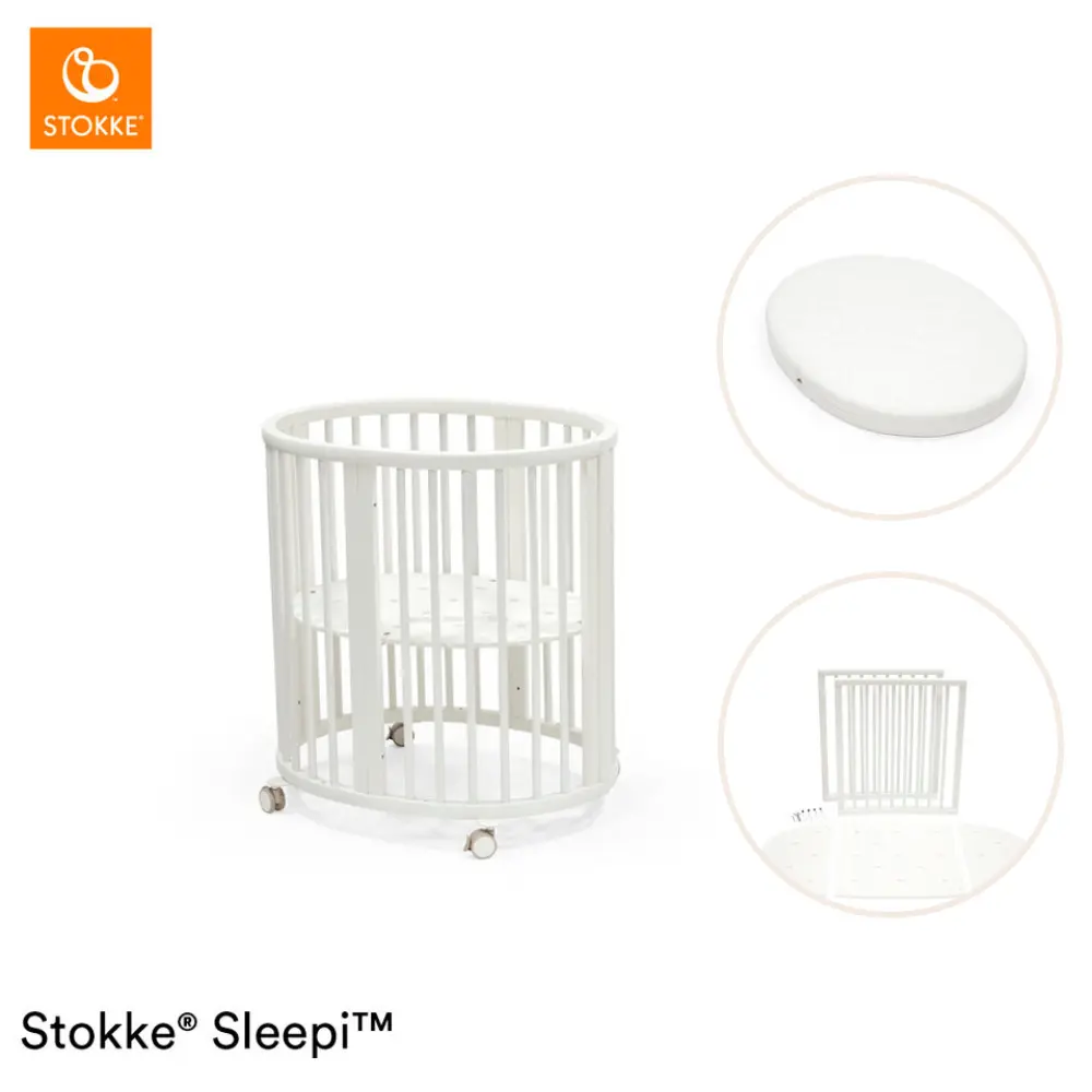 product-Sleepi Mini V3 inkl. madras og ombygningssæt - hvid