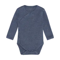Langærmet Wrap Body Melange Rib - Vintage Indigo Melange - 62