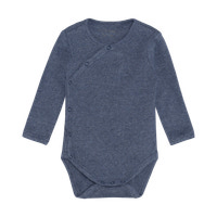 Langærmet Wrap Body Melange Rib - Vintage Indigo Melange