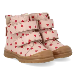 Angulus Tex Vinterstøvle Rosa Med Hjerter Og Med Uldfoer - Str. 25