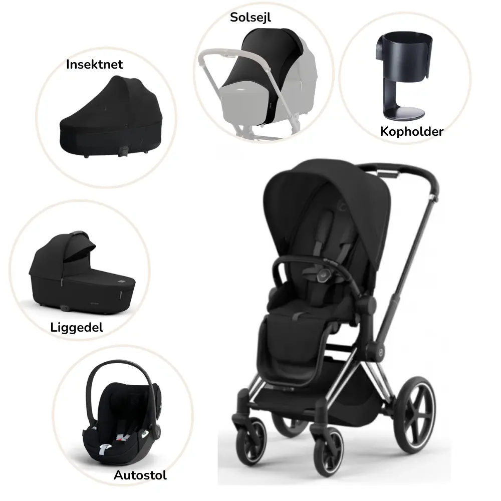 Priam pakke - sepia black/chrome black PLUS