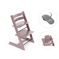 Tripp Trapp Højstol Bøg Inkl. Newborn Sæt Og Babysæt - Lilla Lavendel