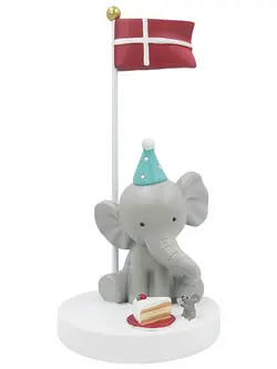 Kids by Friis Bordflag - 14,5 cm - Elefant m. Mus Og Kage