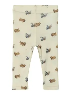 Lil' Atelier Leggings Turtledove Melange i Uld/modal Med Flyprint - Str. 3m 62cm
