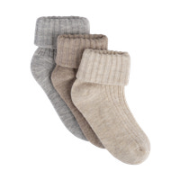 BeKids Uld Rib Strømpe 3-Pak - Sheer Bliss