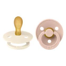 BIBS Symmetrisk Colour Sut - 2-Pak - Str. 2 - Naturgummi - Ivory/Blush