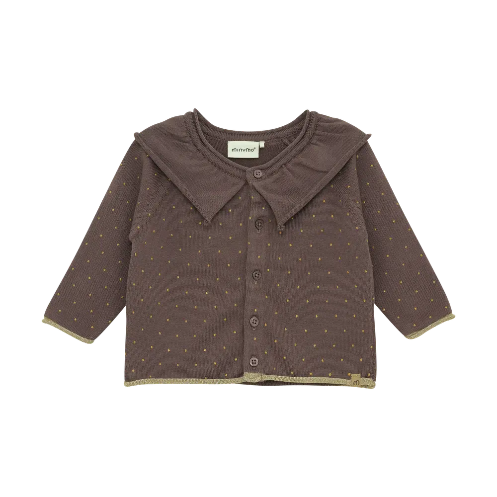 Minymo Cardigan - Plum Truffle - 56